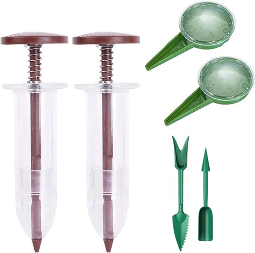 Mini esparcidor de semillas de 6 piezas, mini dispensador de semillas de siembra 2025, herramienta de sembradora de semillas pequeña, juego manual