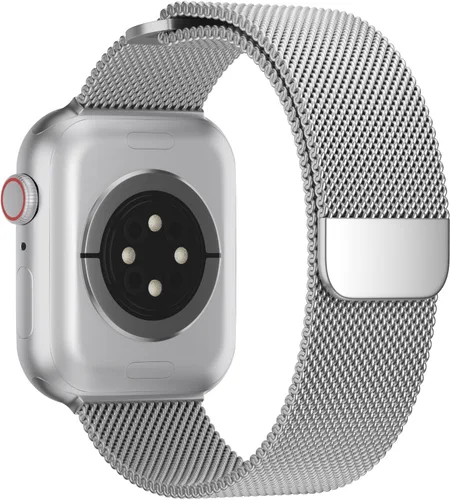 Miniatura 13 de TRA Correa de acero inoxidable compatible con Apple Watch de 38 mm 42 mm 40 mm 44 mm 41 mm 45 mm 46 mm 49 mm, correa de malla con cierre magnético