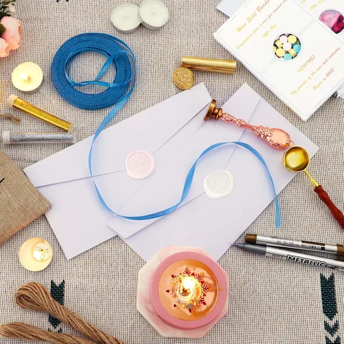 Miniatura 6 de VEWINGL 250 unidades de cuentas de cera para sellos de cera, tarjetas, invitaciones de boda, embalaje de vino, envoltura de regalo, sobres