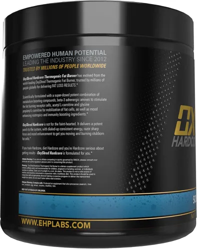 Miniatura 2 de EHP Labs OxyShred Hardcore Super Dosed - Polvo de preentrenamiento con L glutamina y acetil L carnitina, bebida de refuerzo energético - 275 mg