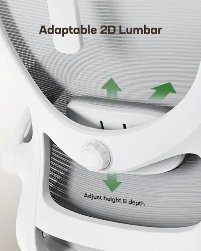 Miniatura 3 de Marsail - Silla ergonómica de oficina - Silla de escritorio con respaldo alto de malla y soporte lumbar ajustable, silla giratoria con ruedas, Gris