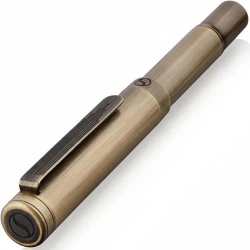 Miniatura 20 de Scriveiner Bolígrafo de Bola Negro EDC de Lujo, Impresionante Bolígrafo de Bola de Bolsillo con Acabado de Oro Real, Gran Regalo para Hombres