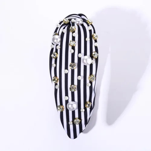Miniatura 8 de mokkia Diademas anudadas de perlas de cristal para mujer, diadema con diamantes de imitación, diademas adornadas con cuentas de cristal brillante