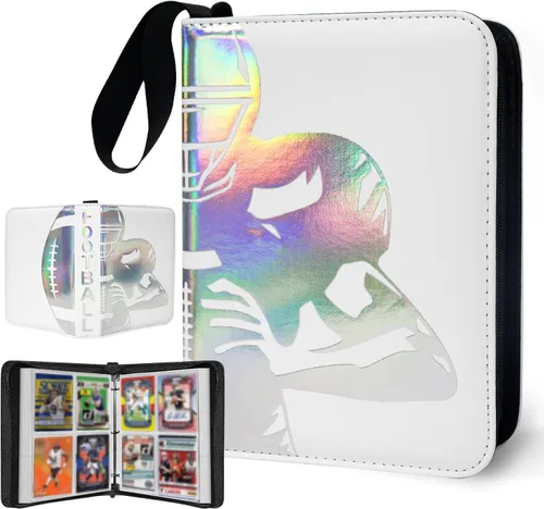 Miniatura 14 de Carpeta de tarjetas de fútbol de 400 bolsillos para tarjetas de fútbol 2025 2026, bolsa de almacenamiento portátil impermeable con fundas extraíbles