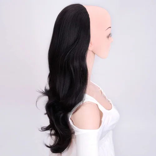 Miniatura 7 de Extensiones de cabello sintético ondulado de 24 pulgadas con clip para media cabeza atada, de alta calidad, fibras japonesas premium para mujer, 11#