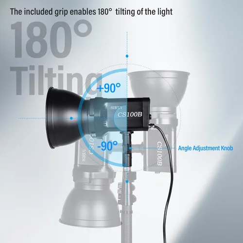 Miniatura 6 de SIRUI CS100B 100W bicolor LED luz de video, 2700K-6500K luz diurna iluminación continua, CRI 96, TLCI 98 3600Lux/m, montaje Bowens, control APP 12
