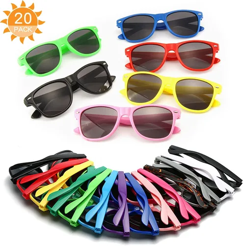 Miniatura 3 de YQVIE Paquete de 20 lentes de sol para adultos al por mayor para hombres y mujeres a granel de los años 70, gafas baratas retro para suministros