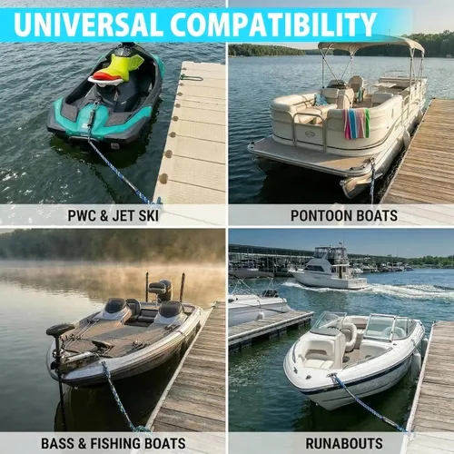 Miniatura 7 de Obcursco Líneas de Amarre Elásticas para Barco, Cuerda de Atraque con Clips de Acero Inoxidable 316, Accesorios para Jet Ski, PWC, SeaDoo, Yamaha