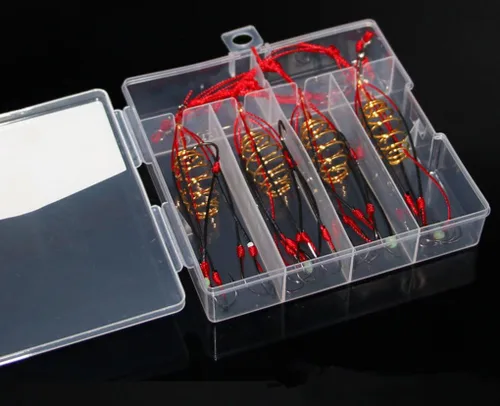 Miniatura 6 de Toasis Aparejo de pesca de carpa, anzuelos para trampa de cebo, paquete de 4 Rojo