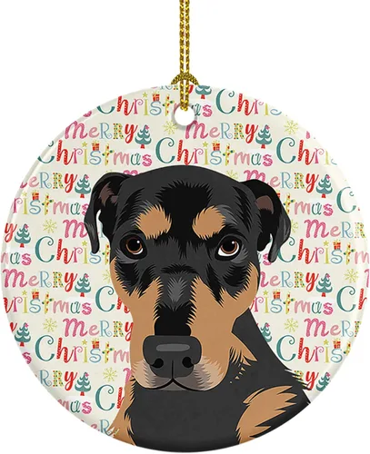 Miniatura 82 de Caroline's Treasures Bulldog Francés Azul de Navidad Adorno de Cerámica Decoraciones Colgantes para Árbol de Navidad para Hogar Navidad, Festividad