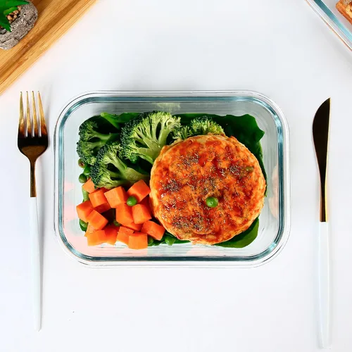Miniatura 5 de UMEIED Paquete de 10 recipientes de vidrio para almacenamiento de alimentos con tapas a prueba de fugas, juego de recipientes de vidrio herméticos