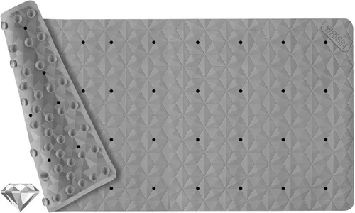 Miniatura 12 de Tapete antideslizante para bañera y ducha, tapete de goma natural con 241 ventosas, tapete de seguridad suave para baño, patrón único de diamante