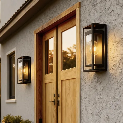 Miniatura 5 de Aplique de pared al aire libre de 15 pulgadas, moderno accesorio de iluminación exterior impermeable, farol exterior grande montado en la pared