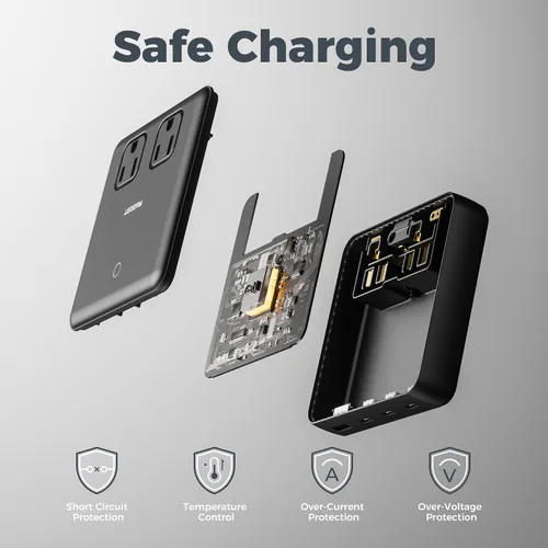 Miniatura 6 de Estación de carga TESSAN PD 100W para múltiples dispositivos, bloque de cargador USB C 6-en-1 compatible con iPhone 17/16, MacBook, base de carga