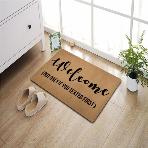 Miniatura 6 de Divertido tapete de bienvenida para decoración de entrada interior, puerta delantera, porche, patio, tapete personalizado con monograma de goma