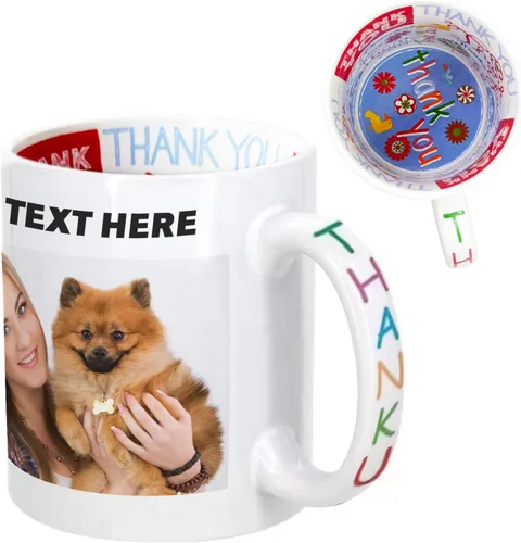 Miniatura 10 de Taza de café personalizada, regalo personalizado, taza de cerámica con foto, imágenes o texto, novedad de tazas personalizadas, perfecta para negro