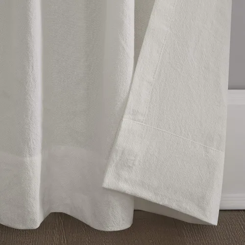 Miniatura 4 de Archaeo - 56538 Cortina de 100% Algodón Lavado con Pestaña Giratoria, Panel de 52 x 95 Pulgadas, Crema