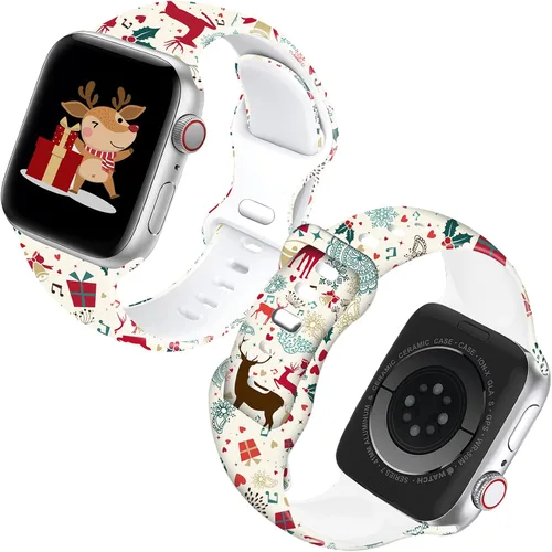 Miniatura 15 de Correa de reloj de Navidad para Halloween, compatible con Apple Watch de 1.496 in 1.575 in 1.614 in 1.654 in 1.732 in 1.772 in 1.929 in para mujer