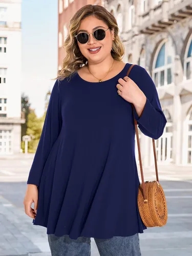 Miniatura 6 de BELAROI - Camiseta cómoda de manga 34 para mujer, talla grande, ajuste suelto