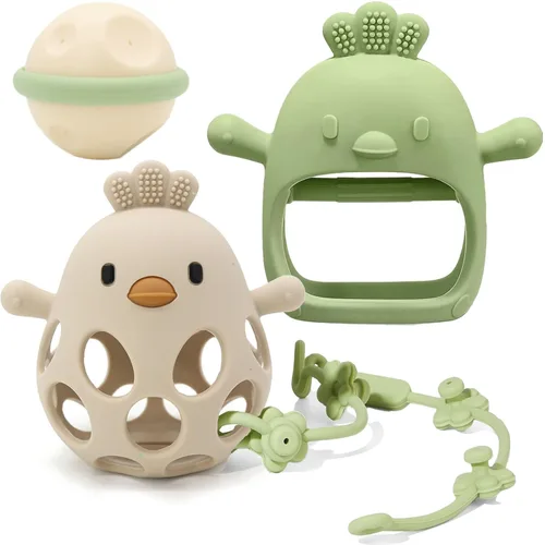 Miniatura 12 de Juguete de dentición para bebés, juguetes de dentición de pollo de silicona, juguetes suaves para masticar para necesidades de succión, juguetes