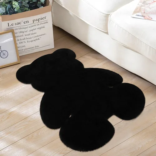 Miniatura 21 de Alfombra de pelo de oveja sintética de 2 pies, suave y esponjosa, bonita alfombra de felpa para guardería, habitación de niños y niñas, decoración