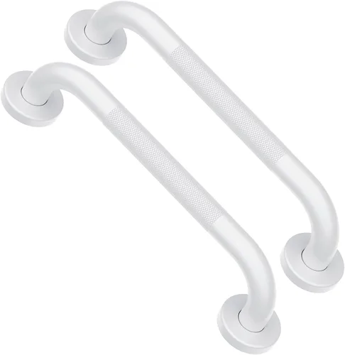 Miniatura 11 de Barra de Agarre Antideslizante Cromada de 16 Pulgadas, iMomwee Paquete de 2 Barras de Agarre de Acero Inoxidable para Baño con Agarre Moleteado