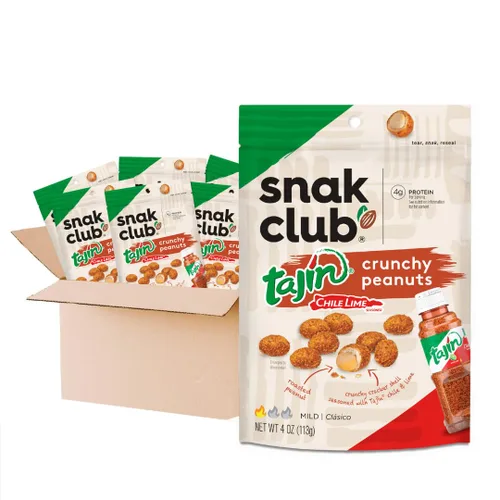 Miniatura 11 de Snak Club Tajin - Cacahuetes crujientes, nueces con chile y condimento de lima, suave, sin colores ni sabores artificiales, bolsa resellable de 10.5
