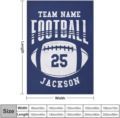 Miniatura 6 de Manta de fútbol personalizada, manta de forro polar suave y acogedora del equipo de fútbol, regalo de fútbol personalizado para niños, papá, marido