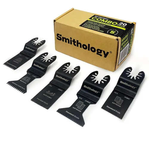 Smithology - Juego de 20 hojas de sierra oscilantes multiherramienta, para metal y madera | Cuts Metal, Wood, Nails and Drywall: 4 Bi-Metal, 4