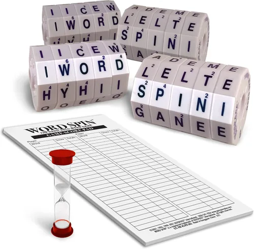 Miniatura 2 de Geospace Word Spin Deluxe Family Edition para adultos y niños – El galardonado juego de palabras magnético con 20 ruedas giratorias magnéticas