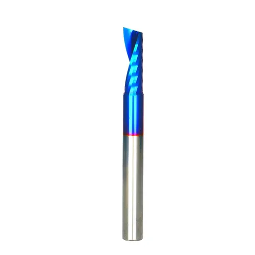 BRO212B Broca en espiral de carburo sólido O de una sola flauta UpCut NACO recubierta con diámetro de corte de 1/4 de pulgada de vástago de 1/4 de