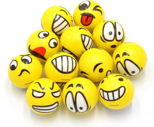 Juego de 12 bolas de estrés divertidas para la cara, lindas bolas para aliviar el estrés de la mano, muñeca, para niños y adultos, en la escuela u