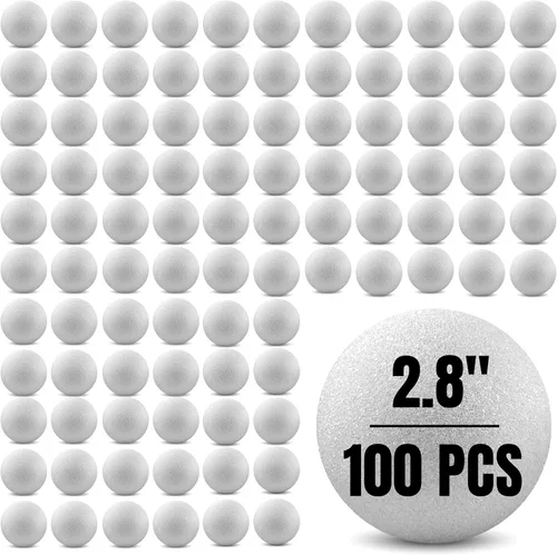 Miniatura 32 de Hygloss Bolas redondas de espuma para manualidades 6 piezas de espuma blanca de 3.8 pulgadas (XPS) para artes, pequeñas bolas de espuma