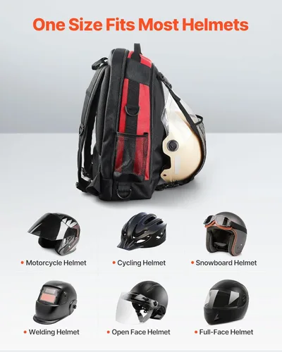 Miniatura 6 de VEVOR Mochila de soldadura, mochila de soldador de 25.2L para herramientas y casco, paquete de equipo extremo de poliéster de alta densidad 1680D