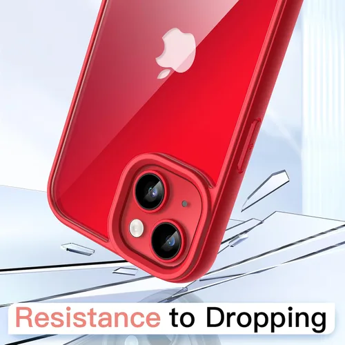 Miniatura 4 de JETech Funda para iPhone 14 Plus de 6.7 pulgadas, a prueba de golpes, marco de TPU mate de color sólido, parte trasera transparente antiarañazos