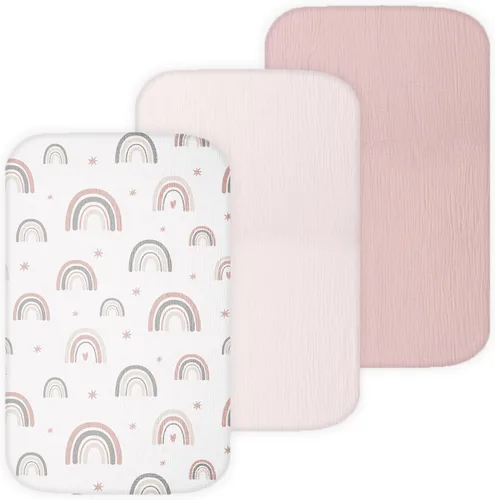 Miniatura 15 de Sábanas de moisés de muselina para Maxi COSI Iora, Delta Children, Graco, Munchkin Brica, 4moms MamaRoo, Chicco LullaGlide por TansyPanda, 3 piezas