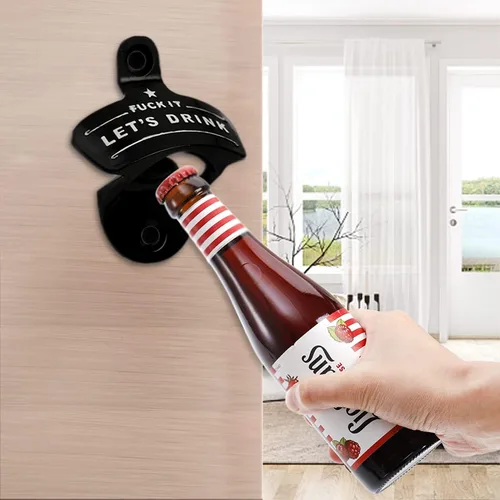Miniatura 6 de Abrebotellas montado en la pared, divertido abridor de botellas de Navidad para hombres, padres, amantes de la cerveza, novedad para cumpleaños, día