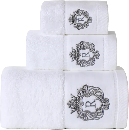 Miniatura 25 de Juego de toallas de baño de lujo súper suaves y altamente absorbentes de 100% algodón premium para regalos (Azul-A)