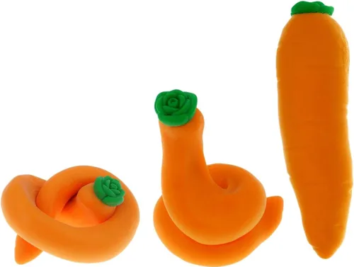 JA-RU Squeesh Yum - Juguete elástico de zanahoria (1 unidad) – Juguete antiestrés relleno de arena, juguetes para ansiedad blandos en forma de