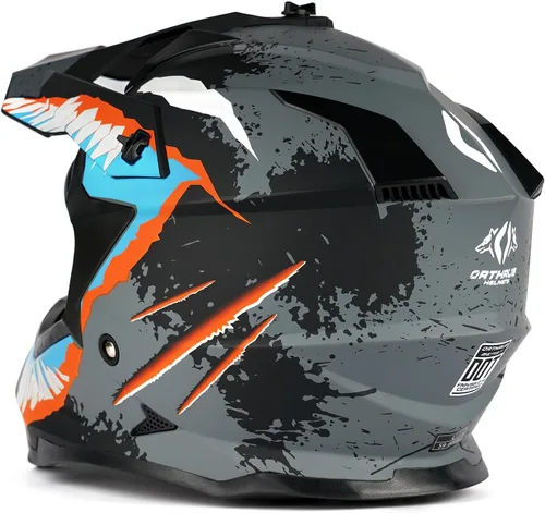 Miniatura 3 de Orthrus Off-Road Motorcycle Helmet for Adult ATV, Motorcross, Dirt Bike, and Snowmobile Enthusiasts