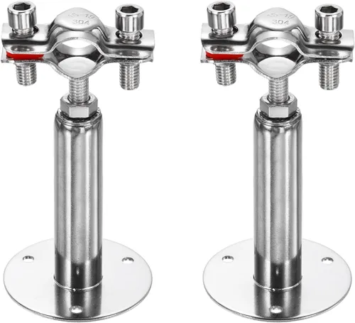 Miniatura 9 de HARFINGTON 2 piezas de montaje en pared de montaje en techo de acero inoxidable 304 abrazadera de soporte de tubo ajustable para tubo OD 1"-1.1