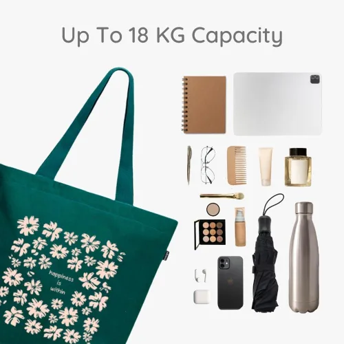 Miniatura 138 de Ecoright Bolsa de lona estética para mujer, bolsa grande con cremallera y bolsillo, bolsa de mano para mujer, para yoga, trabajo, playa