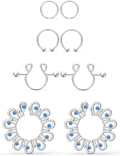 Jenxnjsjo - Anillos falsos para pezones piercings de pezones falsos anillos de pezones falsos joyas de pezones piercings de pezones falsos sin
