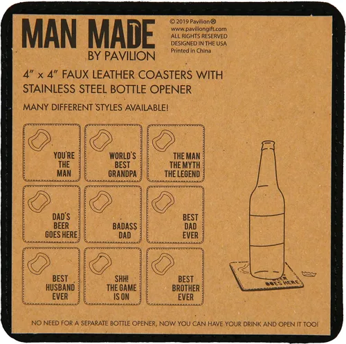 Miniatura 5 de Pavilion Gift Company Badass Dad - Posavasos de acero inoxidable para abrebotellas de 4 x 4 pulgadas y 4 pulgadas, 4 pulgadas, color azul