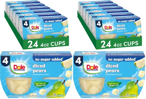 Miniatura 8 de Dole - Tazones de peras en cubos en jugo 100% de fruta, 4 oz, 12 tazas en total, sin gluten ni lácteos, refrigerios a granel para niños y adultos