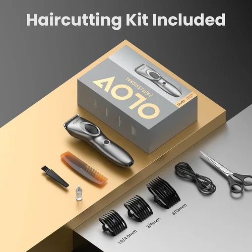 Miniatura 8 de Cortapelos para hombres, kit de cortapelos inalámbrico, ajuste ajustable de 4 longitudes, ajustes de 2 velocidades, cabezales de cuchilla