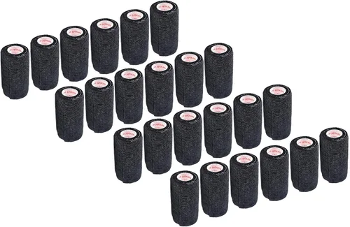 Miniatura 66 de Cinta adhesiva para veterinarios (negro) (paquete de 2) (3 pulgadas x 15 pies), autoadhesiva, adherente, cohesiva, flexible, autoadhesiva, rollo