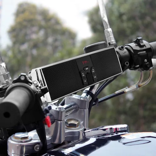 Miniatura 7 de GoldenHawk - Altavoces estéreo para motocicleta (impermeables, Bluetooth, inalámbricos) Soporte de manillar MP3 Reproductor de Música Amplificador