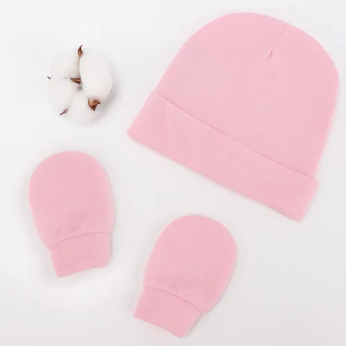 Miniatura 6 de BQUBO Baby Hats and Mittens Infant Cotton Beanie Gloves No Scratch Set Newborn Hospital Hat for Boys Girls