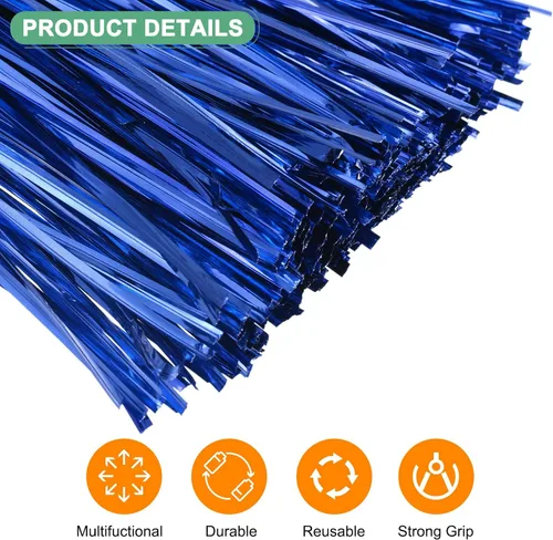 Miniatura 2 de M METERXITY Paquete de 750 corbatas metálicas de 6 pulgadas para Navidad, decoración de fiestas, plantas de jardín, envoltura de regalos, pan
